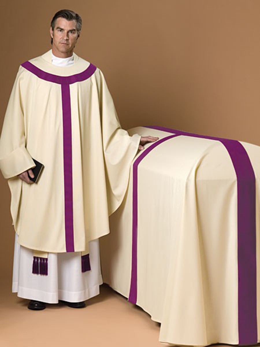 Requiem Funeral Set: Pall and Chasuble for Funeral Service Large: Width 78", Length: Front 52", Back 54" / Pall Only Requiem Funeral Set: Pall and Chasuble for Funeral Service Large: Width 78", Length: Front 52", Back 54" / Pall Only