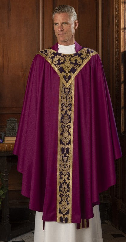 St Laurence Roman Purple Chasuble: purple liturgical vestment for ...