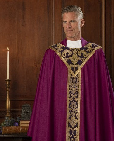 St Laurence Roman Purple Chasuble: purple liturgical vestment for ...