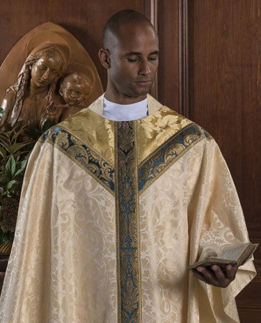 Borromini Chasuble: ivory liturgical vestment for priest or deacon ...