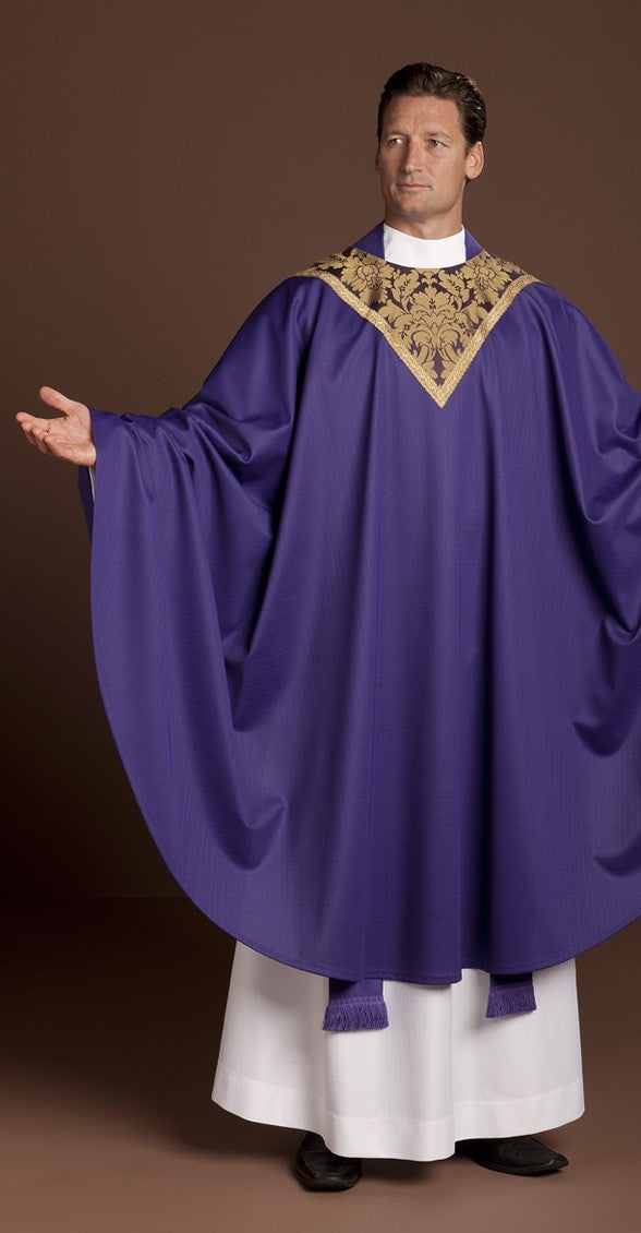 Cloisters Purple Chasuble: purple liturgical vestment for priest or ...